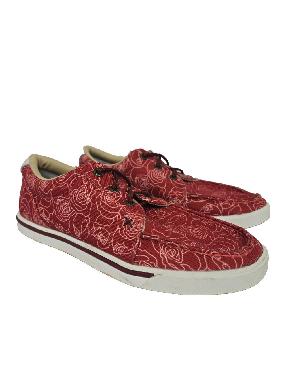 Twisted X WCA0067 Scarlet Fabric Lace Up Comfort Shoes Red 6.5M